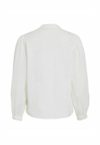 Hvid langærmet bluse med en afslappet pasform. Lavet af letvægtsstof og har samlede mansjetter samt et tidløst krave design.