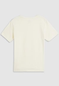 Korte mouwen t-shirt in lichtgeel, gemaakt van zachte stof met een ribbelstructuur, voorzien van een klassieke ronde halslijn en een nette, rechte zoom.