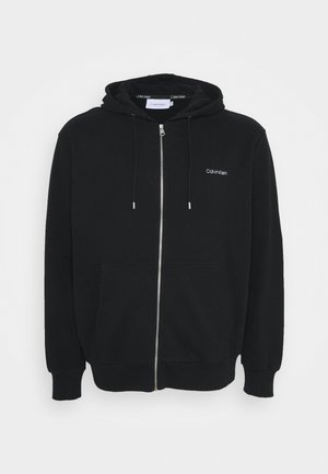 LOGO EMBROID ZIP THRU HOODIE - veste en sweat zippée - black