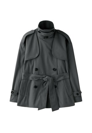 Stradivarius, HIGH NECK REGULAR TRENCH COAT - Trench - dark grey