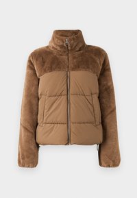 ONLWANJA FUR PUFFER MIX JACKET NOOS OTW - Talvejope - cocoa créme