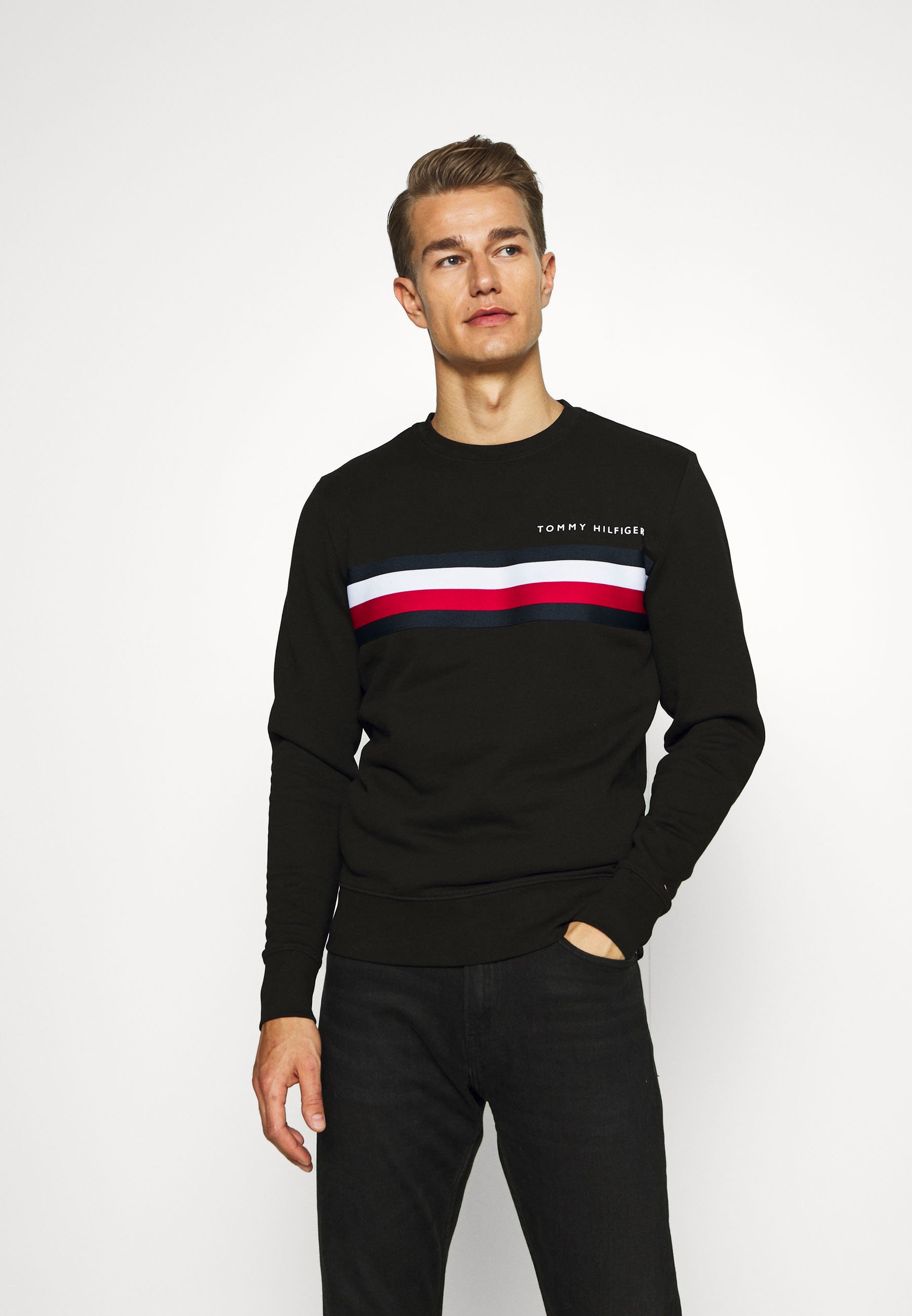 tommy hilfiger linear logo sweatshirt