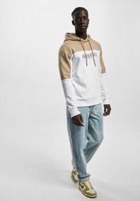 Jack & Jones JJEDAN BLOCKING SWEAT HOOD beżowy