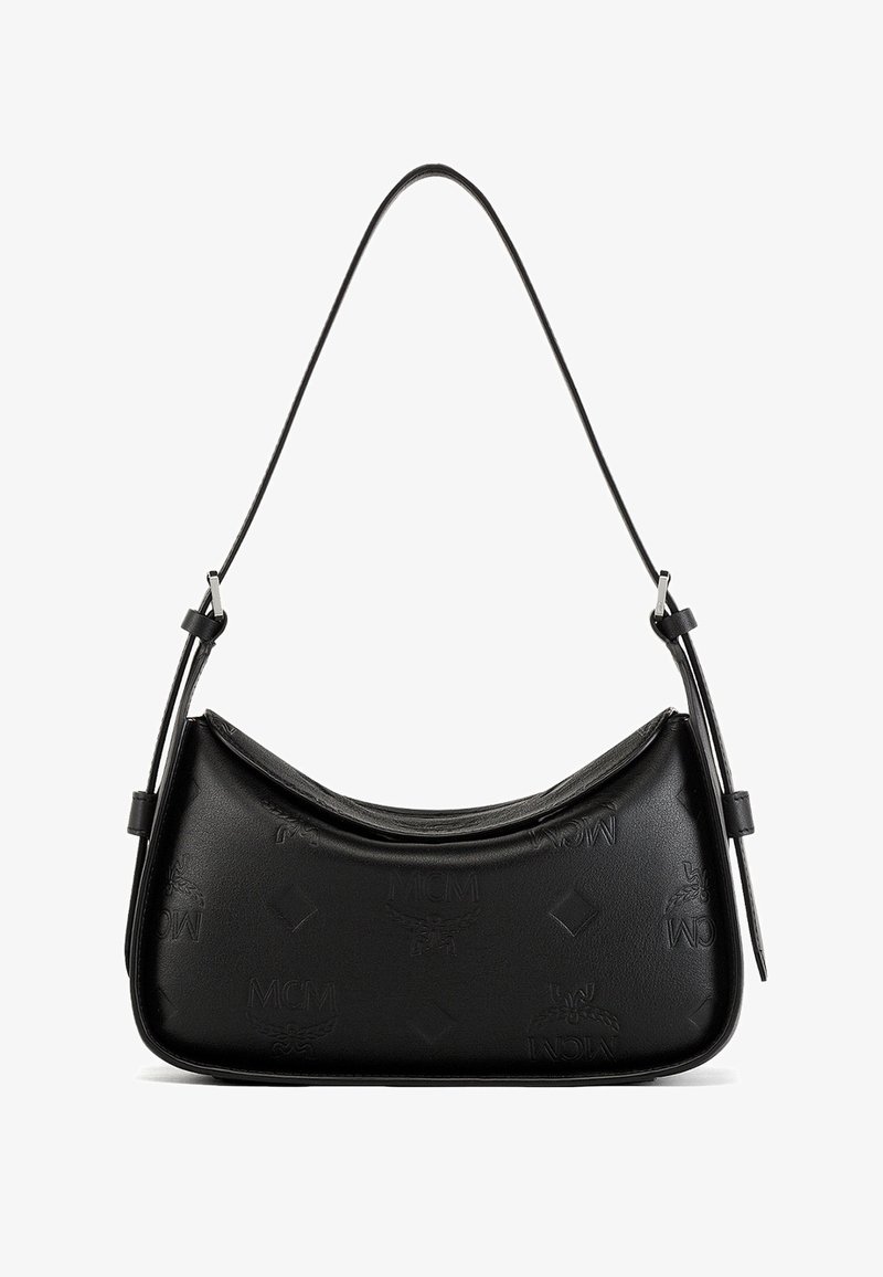 MCM AREN QUERFORMATIGE HOBO MIT ÜBERSCHLAG MIT GEPRÄGTEM M - Handtas - black