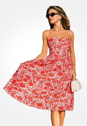 FLORAL PRINT MIDI  - Freizeitkleid - red