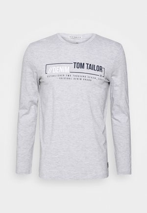 TOM TAILOR DENIM LONGSLEEVE WITH CHEST PRINT - Langarmshirt - light grey