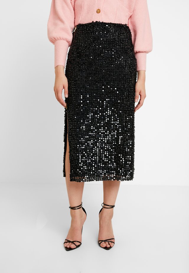 DESIREE SEQUIN SKIRT - Pencil skirt - black