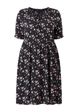 Ellos Plus collection, KLEID MIT PUFFÄRMELN. - Hverdagskjole - schwarzblütig