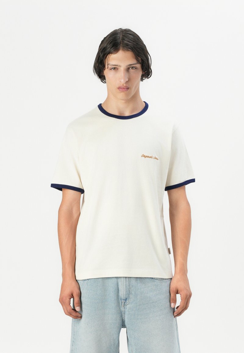 Jack & Jones JORNORREBRO RINGER TEE CREW NECK - T-shirts basic - antique white
