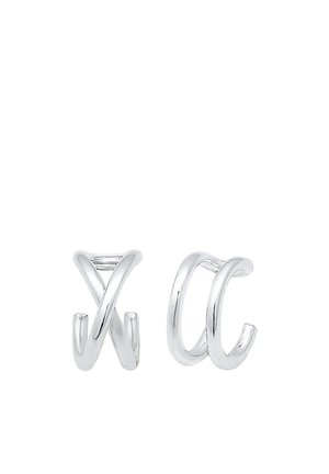 2 PACK CROSSED - Earrings - silver coloured