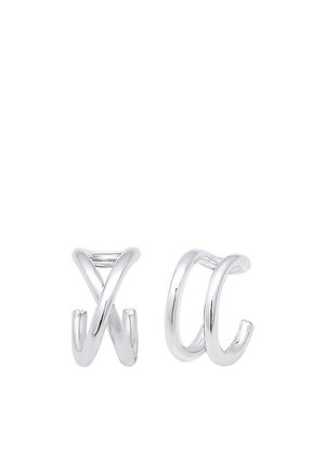 2 PACK CROSSED - Earrings - silver