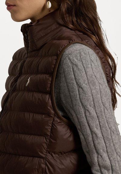 Polo Ralph Lauren WATER REPELLENT PACKABLE GILET - Strukirani kaput - nutmeg brown