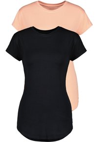 alife & kickin 2-PACK  - T-shirt basic - black   mellow peach