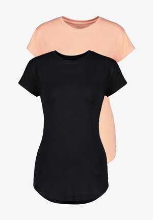 alife & kickin 2-PACK - T-shirt basic - black mellow peach