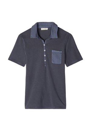 Marc O'Polo, MARC O'POLO KURZARM POLOSHIRT SLIM MIT MATERIAL-MIX-DETAILS - Polo shirt - stormy sky