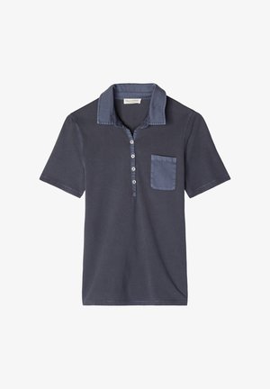 Marc O'Polo, MARC O'POLO KURZARM POLOSHIRT SLIM MIT MATERIAL-MIX-DETAILS - Polo shirt - stormy sky