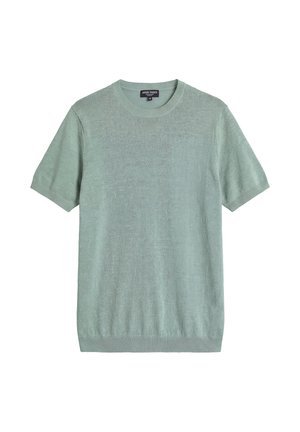 Antony Morato, SWEATER ROUND COLLAR SHORT SLEEVES RELAXED FIT SOFT YARN - Camiseta básica - teal