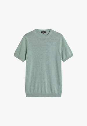 Antony Morato, SWEATER ROUND COLLAR SHORT SLEEVES RELAXED FIT SOFT YARN - Camiseta básica - teal