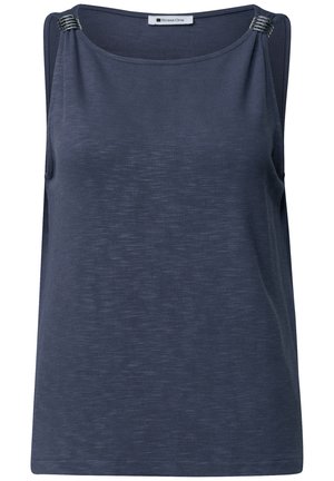 Street One, TOP WITH BOAT NECKLINE AND SHOULDER - Top - ashen blue