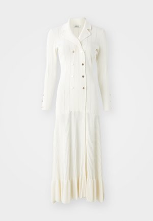 sandro ROBE MIDI LOOK MANTEAU - Pletené šaty - ecru