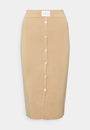BADGE SKIRT - Gonna a tubino - tawny sand