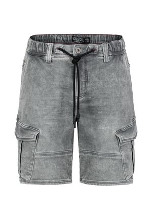 BERMUDA ELASTISCHER BUND UND KORDELZUG - Jeans Shorts - grau