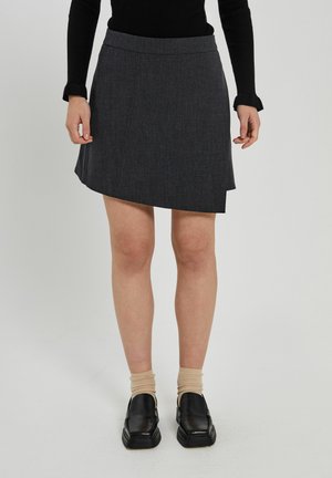 CANO SHORT - A-linjainen hame - dark grey melange