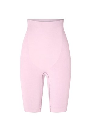 Lichtroze shaping shorts met een hoge taille en een glad, naadloos ontwerp dat tot halverwege de dij reikt voor lichaamssculptuur en ondersteuning.