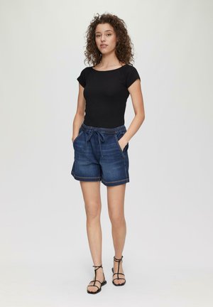 QS, MIT STRUKTUR - T-Shirt basic - schwarz