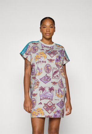 FARM DRESS - Rochie din jerseu - ash silver/corn gold/violet fusion