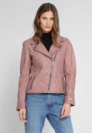 Leather jacket - deep rose