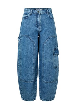 Pieces, CARGO JEANS PCSKY MW - Vaqueros cargo - medium blue denim