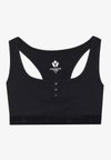 LIGHT SUPPORT FINE RIBBED SPORTS BRA WITH RACER BACK - Sportski grudnjak sa srednje jakom potporom - black