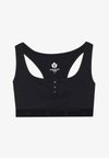 LIGHT SUPPORT FINE RIBBED SPORTS BRA WITH RACER BACK - Sports-BH-er med medium støtte - black