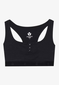LIGHT SUPPORT FINE RIBBED SPORTS BRA WITH RACER BACK - Brassières de sport à maintien normal - black