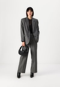 JDY JDYBLOOM SIRI STRAIGHT PANT - Hlače - black/white salt and pepper