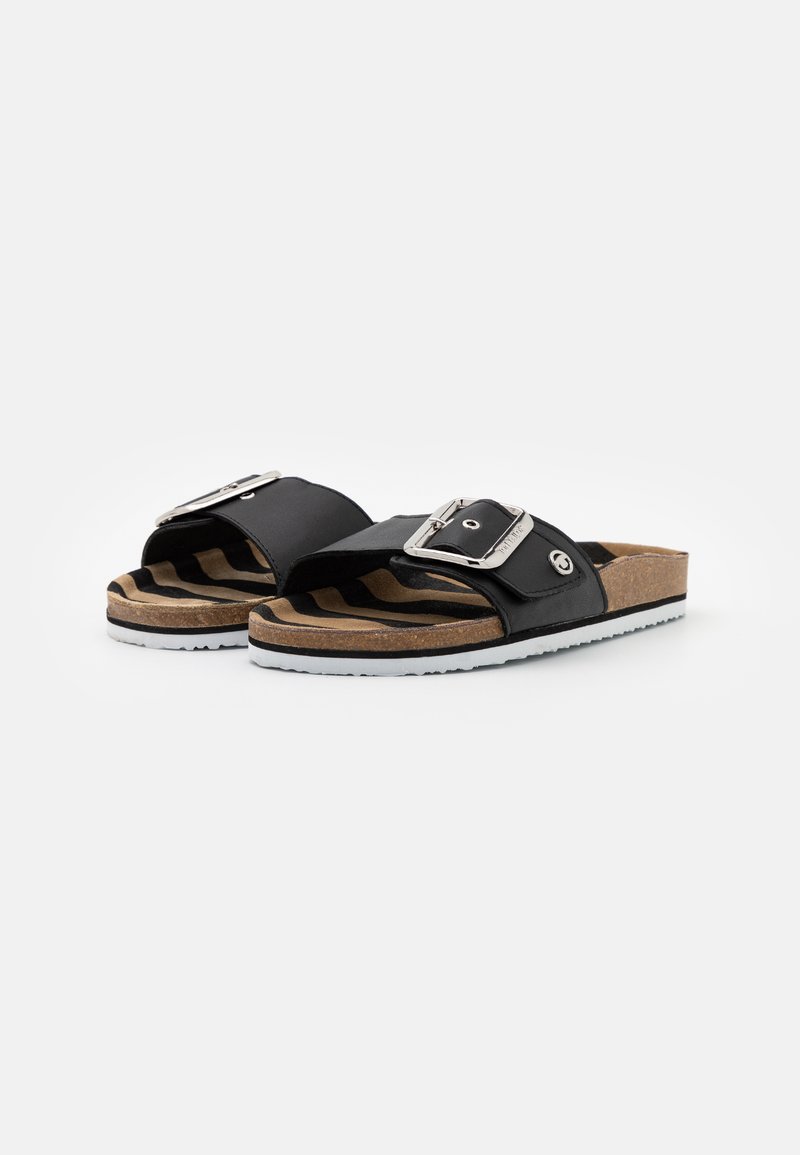 Damen Flache Pantoletten | TOM TAILOR Pantolette flach black/schwarz - JX89574 Damen Flache Pantoletten | TOM TAILOR Pantolette flach black/schwarz - JX89574