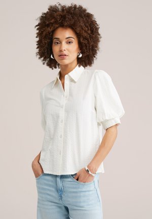 Blúzka so zapínaním na gombíky - off-white