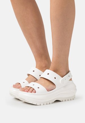 CLASSIC MEGA CRUSH - Heeled mules - white