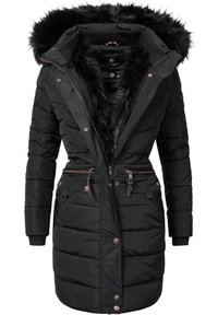 Navahoo Paula - Winter coat - schwarz mit schwarzem fell