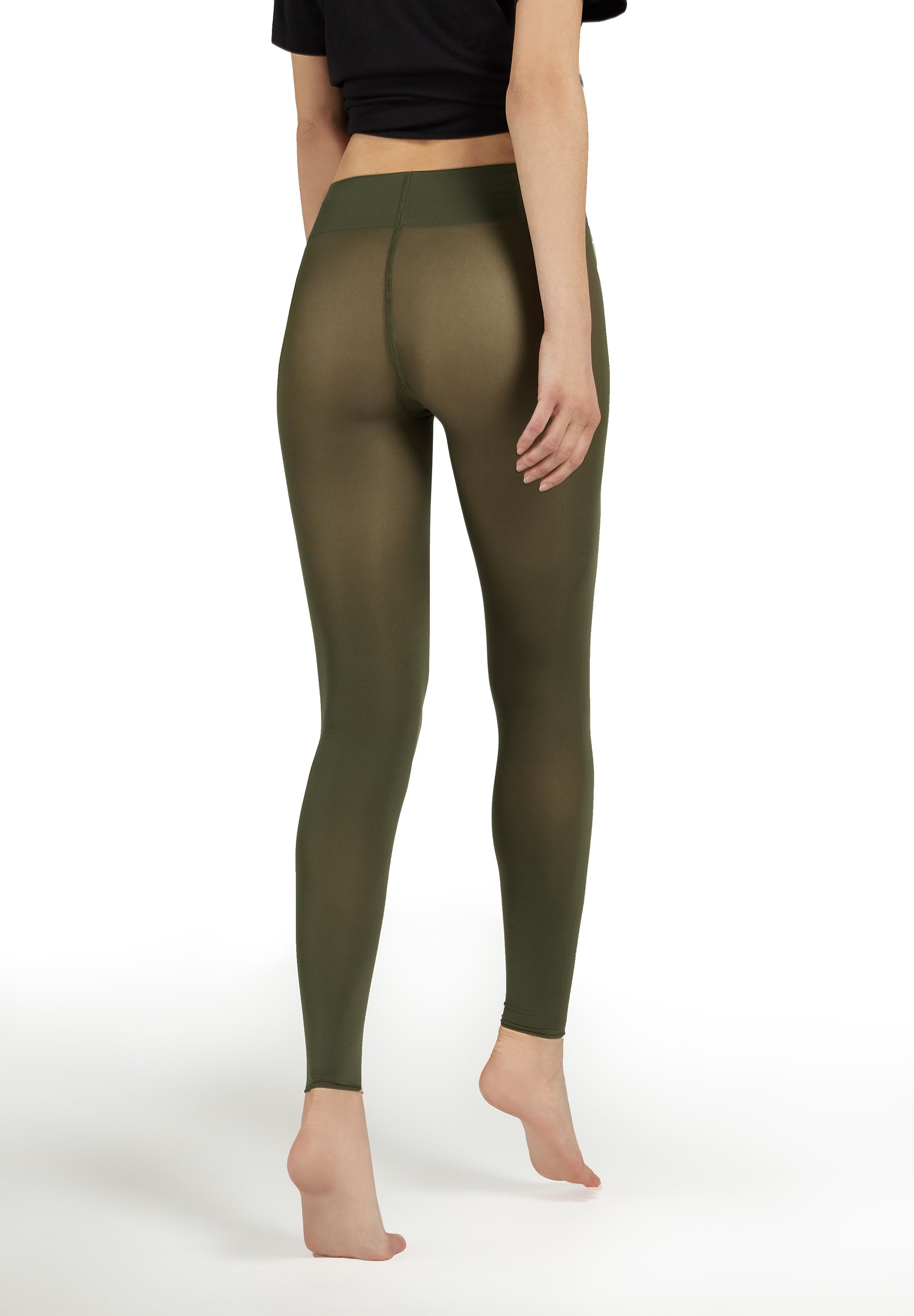 Calzedonia BLICKDICHTE SOFT TOUCH TOTAL COMFORT LEGGINGS - Collant - verde  militare/verde - Zalando