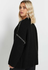 Yours Clothing BLANKET STITCH - Stickad tröja - black