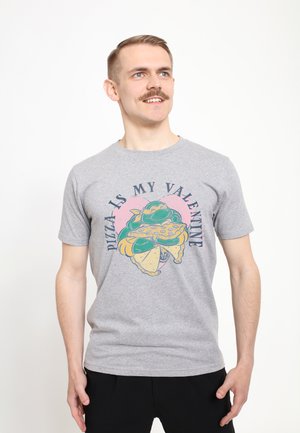 Henry Tiger VALENTINE'S DAY MUTANT NINJA TURTLES PIZZA AND ME - T-Shirt print - melange grey