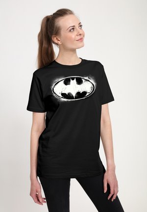 BATMAN BW DISTRESSED LOGO - Print T-shirt - black
