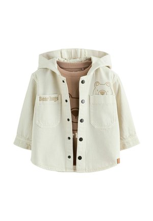 REGULAR FIT - HOODED SET - Denim jacket - ecru bear