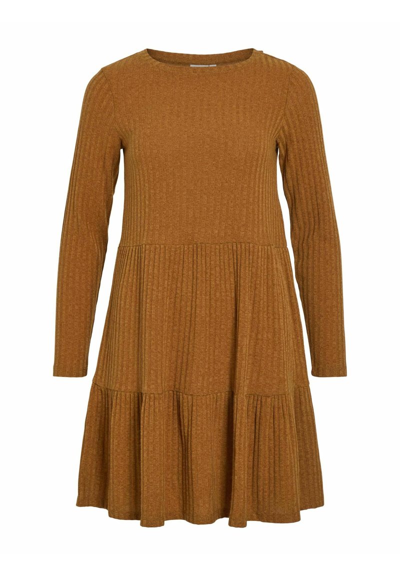 Vila Gebreide jurk oranje