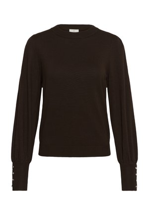 Kaffe, KALIZZA ROUND NECK BUTTONS - Maglione - coffee bean