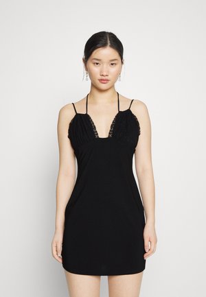 Even&Odd Petite STRAPPY LACE INSERT OPEN NECKLINE MINI BODYCON DRESS - Cocktail φόρεμα / Φόρεμα για πάρτι - black