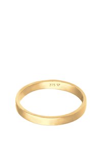Gold ring with a smooth, polished surface, featuring a simple, flat band design. Marked with "375" inside the band for authenticity.