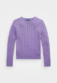 CABLE KNIT COTTON CREWNECK SWEATER - Strikkegenser - spring violet